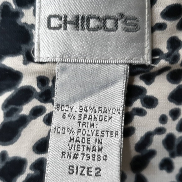 Chico's Leopard Animal Print Stretch Blouse Top - Picture 5 of 5